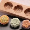 Wooden Moon Cake Mold DIY Rice Cake Baking Mold Wagashi Snow Skin Mooncake Mold Chrysanthemum Sakura 40g