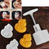 2 Stamps Moon Cake Mold Bean Paste Cake Mold Plastic DIY Baking Mold Cucurbit 65g