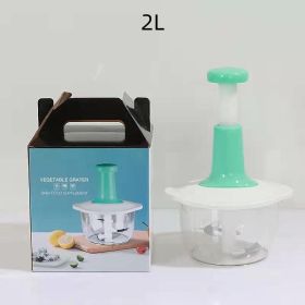 Press Manual Chopper Minced Meat Stuff-stirring Machine (Option: 2L Green)