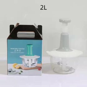 Press Manual Chopper Minced Meat Stuff-stirring Machine (Option: 2L Gray)