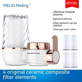 Faucet Water Purifier Filter Household Kitchen Tap Water Water Filter Kitchen And Bathroom Dual-use Front Water Purifier (Option: 1 Machine 4 Core)