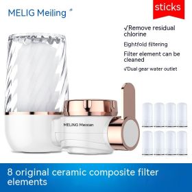 Faucet Water Purifier Filter Household Kitchen Tap Water Water Filter Kitchen And Bathroom Dual-use Front Water Purifier (Option: 1 Machine 8 Core)